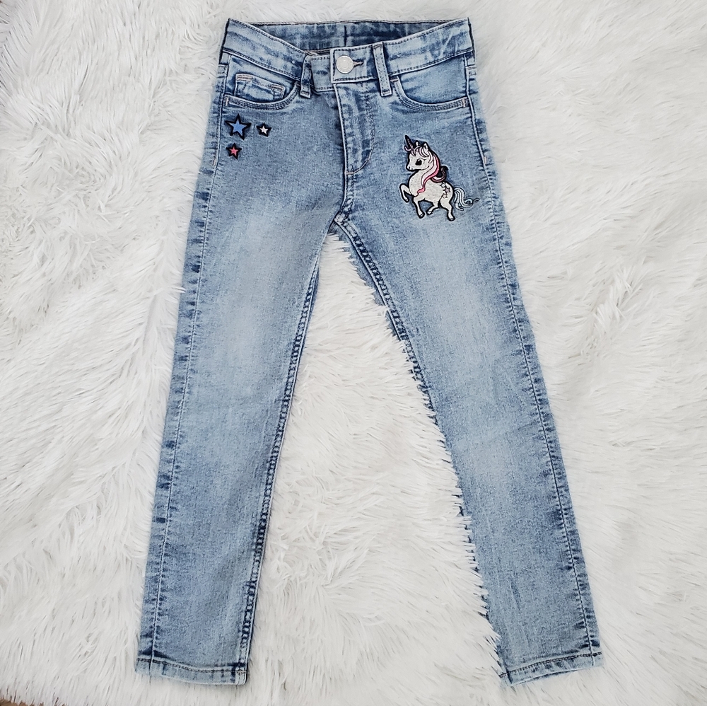 Girls Unicorn Skinny Jeans